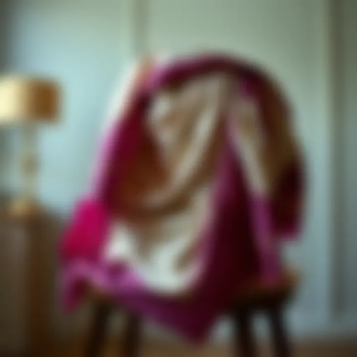 Elegant silk scarf draped elegantly over a chair