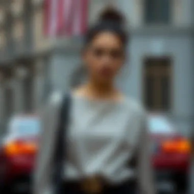 Stylish outfit pairing a silver glitter blouse with accessories