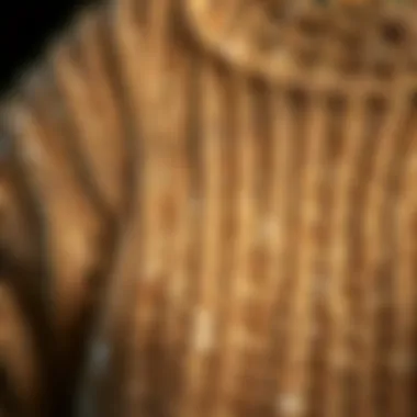 Intricate Details of a Sparkling Knit Close-up of the intricate details of a sparkling knit sweater.