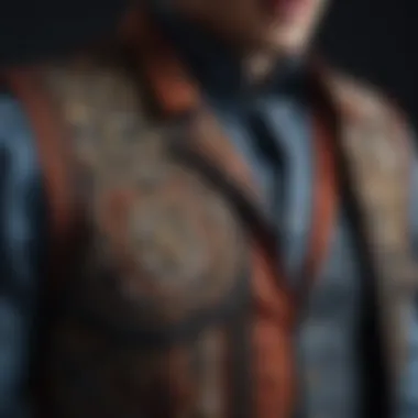 Craftsmanship in Vest Design A close-up of intricate vest details that highlight craftsmanship and style.