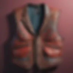 A selection of contemporary vests showcasing diverse patterns and colors.