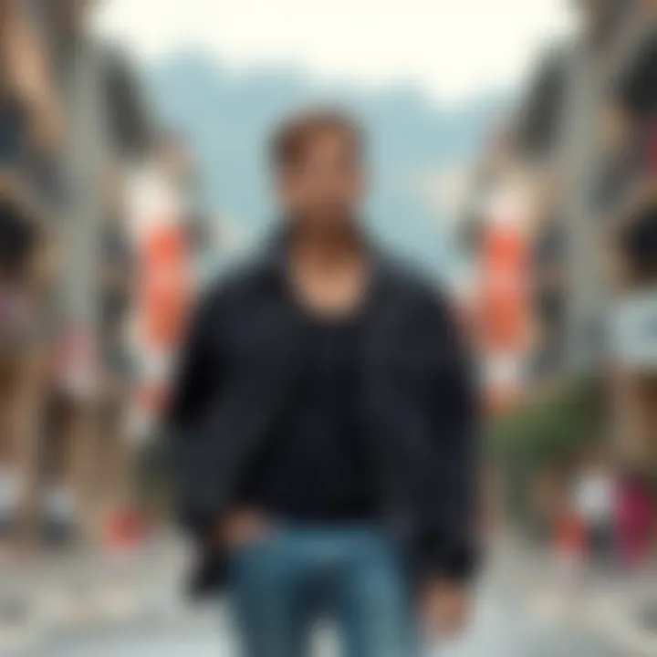 Versatile black jacket paired with casual jeans