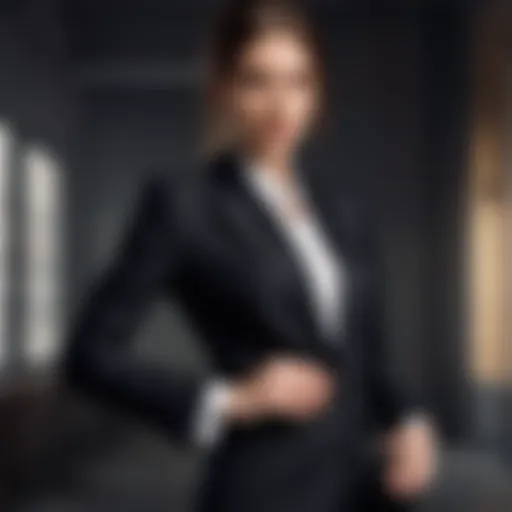 Elegant black blazer jacket showcasing sophisticated tailoring