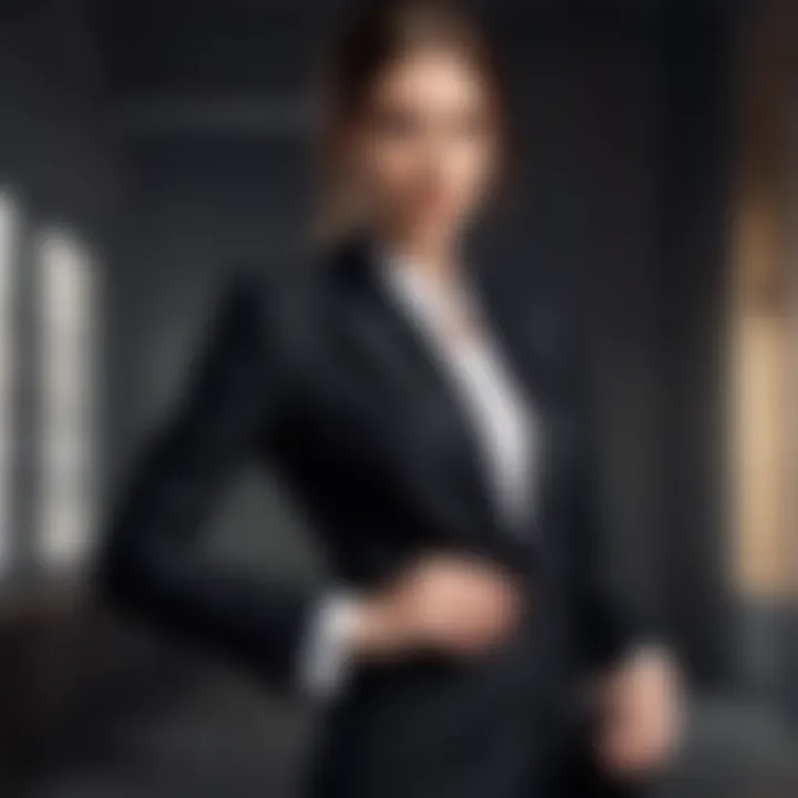 Elegant black blazer jacket showcasing sophisticated tailoring