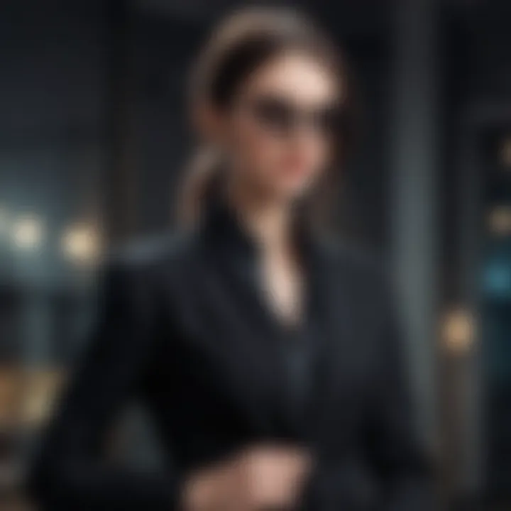Stylish outfit pairing a black blazer with trendy accessories
