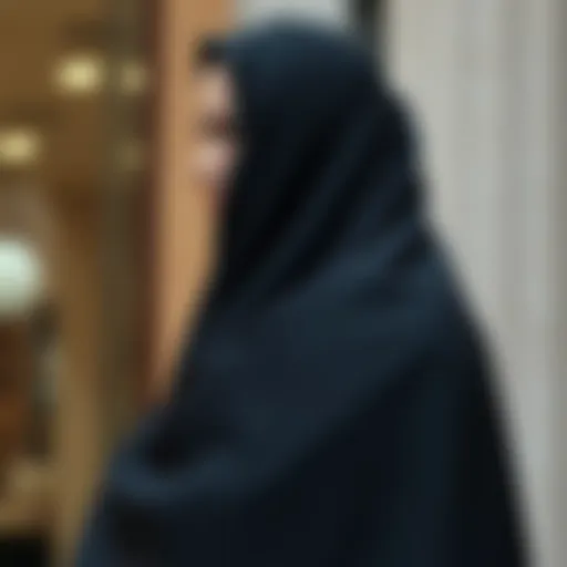 Elegance of the Black Shawl Elegant black shawl draping gracefully over a stylish outfit