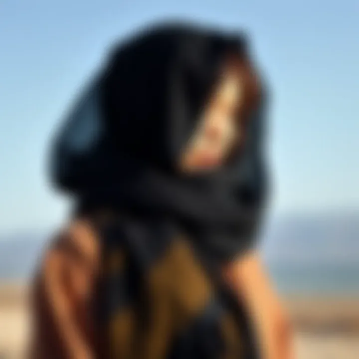 Seasonal Styling of Black Shawl Seasonal styling of a black shawl paired with seasonal attire