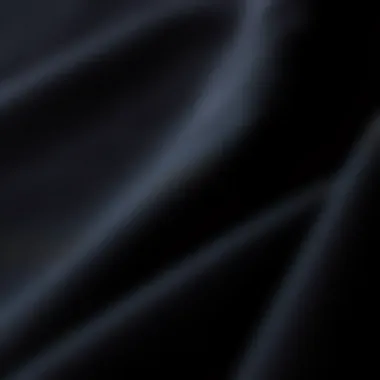 Close-up of luxurious fabric used in black evening dress