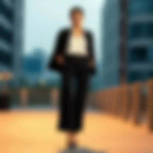 Elegant black striped trousers styled with a chic blouse