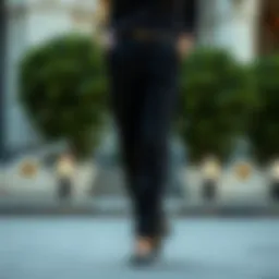 A stylish black linen pant tailored for contemporary fashion