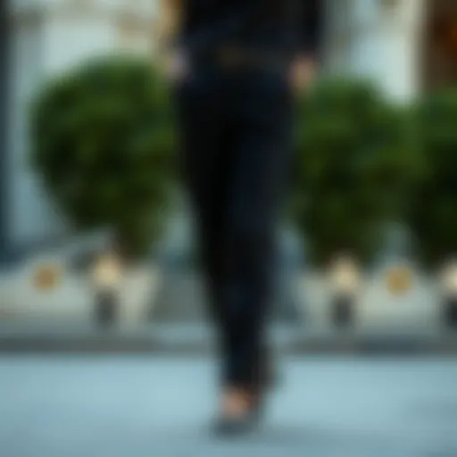 A stylish black linen pant tailored for contemporary fashion
