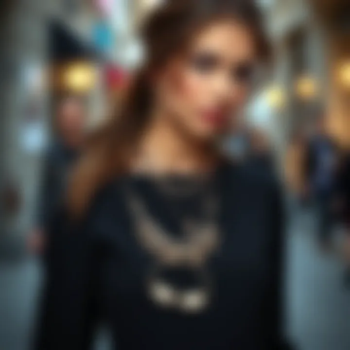 Fashionable accessories to complement the black dress