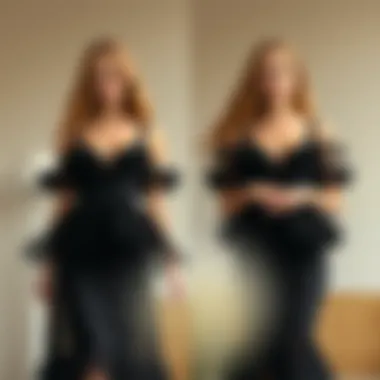 Versatile Styling Options for the Dress Different styling options for the black frilly dress