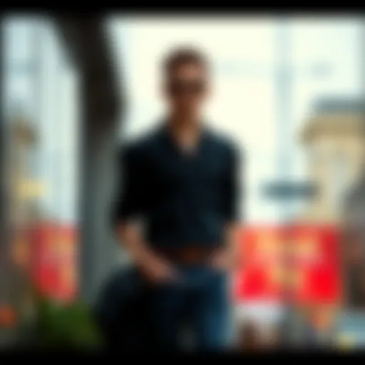 Sophisticated black shirt paired with denim trousers