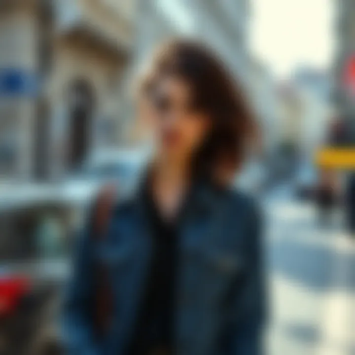 Trendy Look: Tailored Denim with Black Shirt Trendy black shirt with tailored denim for a modern appearance