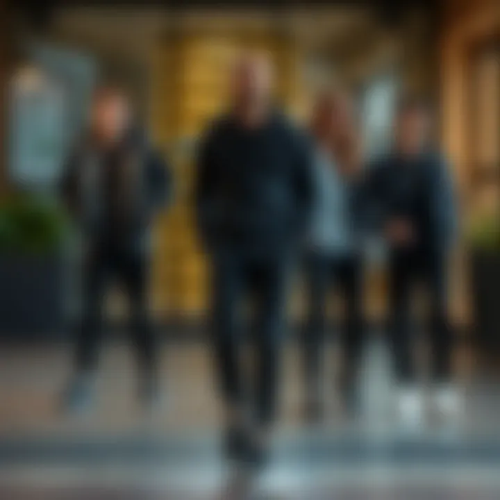 Different styling options showcasing black jogger pants in various looks