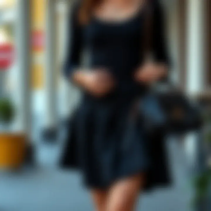 Chic black skirt paired with trendy accessories