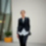 Elegant black pants combination with blazer