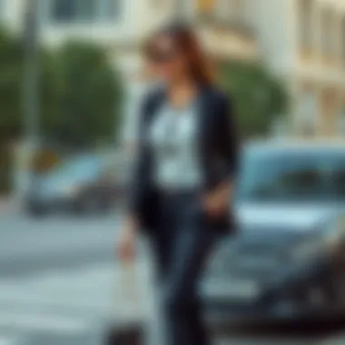 Sophisticated black pants outfit with accessories