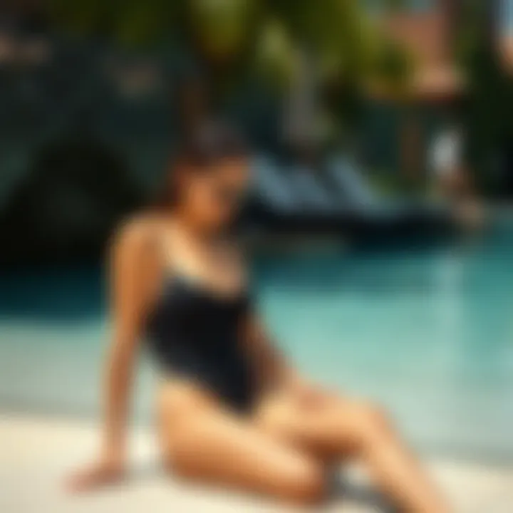 Comfortable black swimwear suitable for beach activities