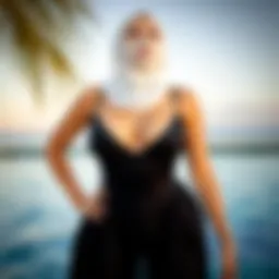 Elegant black swimwear for modest fashion