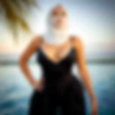 Elegant black swimwear for modest fashion