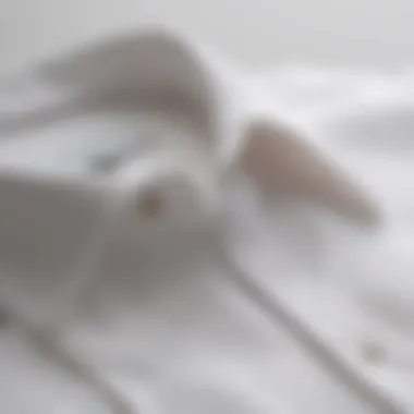 Close-up of the fabric texture of a white shirt