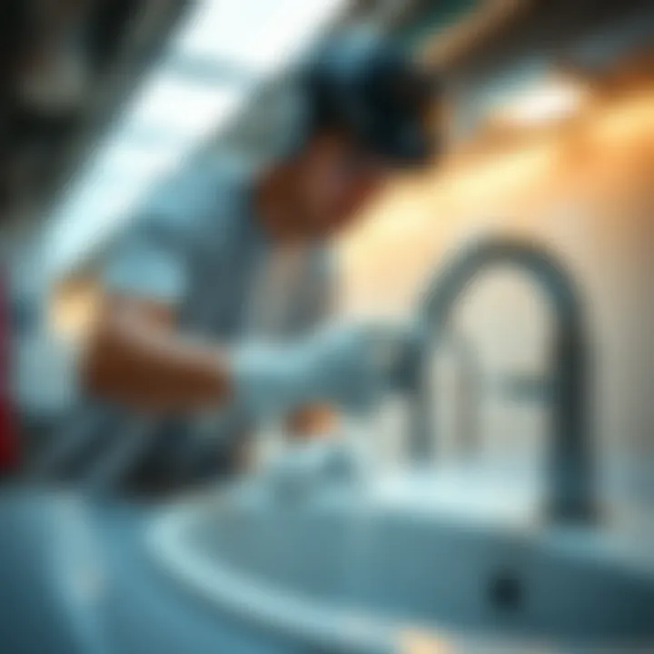 Detailed view of a cleaning method in action