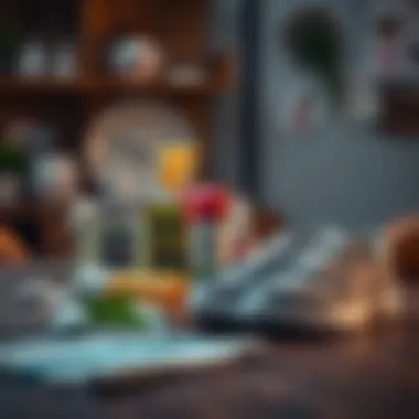 Natural cleaning agents arranged on a table