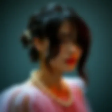 Contemporary styling techniques with pearl tulle attire