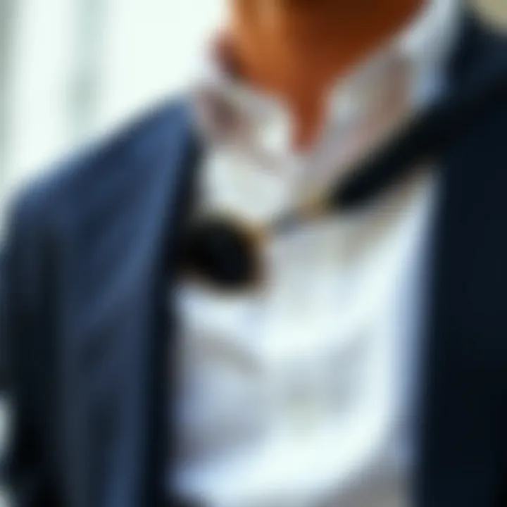 Close-up of stylish accessories enhancing a shirt and suit