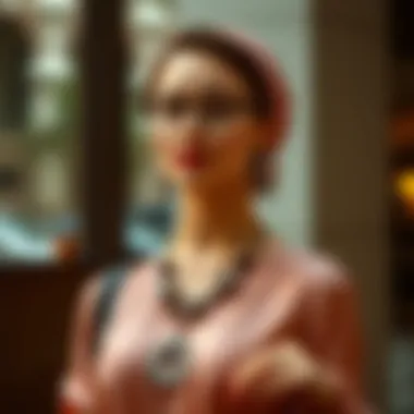 Stylish accessories complementing a modest dress