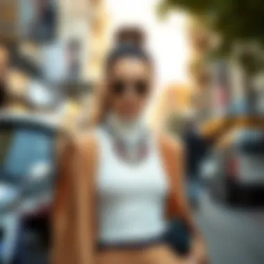 Chic Ensemble with Sleeveless Turtleneck Stylish outfit featuring a sleeveless turtleneck with accessories