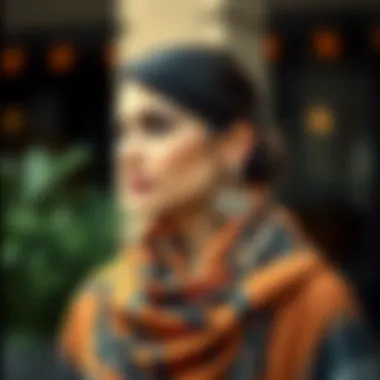 Stylish Shawl and Statement Earrings Stylish shawl worn with statement earrings