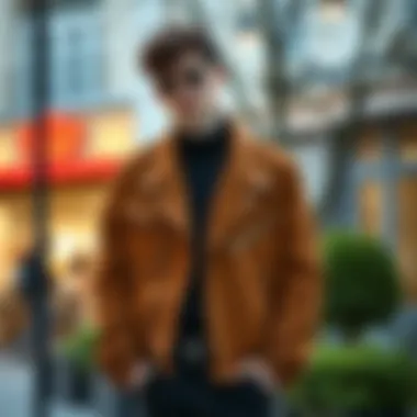 Casual Styling with Suede Jacket Casual outfit featuring a suede jacket for everyday wear