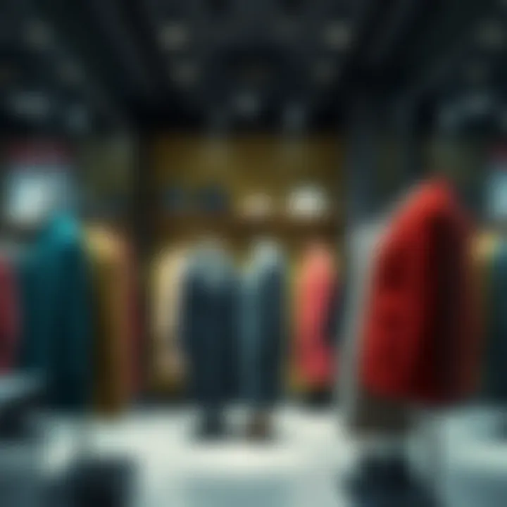 Seasonal Trends in Synthetic Wool Fashion Seasonal display of synthetic wool coats in a chic boutique