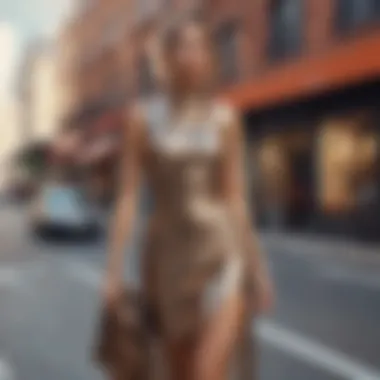 Urban Fashion with Taba Fashionable outfit featuring Taba dress in an urban scene