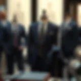 Elegant navy suit on display