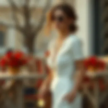 Stylish combination of the white fisto dress with seasonal accessories