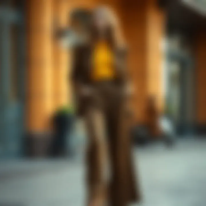 Elegant color palette for wide-leg trousers ensemble