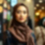 Elegant hijab fashion outfit on display