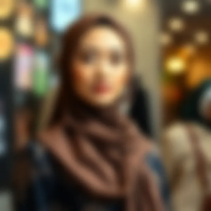 Elegant hijab fashion outfit on display