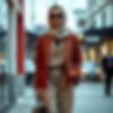 Stylish Layered Modest Ensemble A beautiful layered modest ensemble showcasing fashionable trends