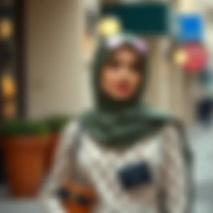 Trendy hijab dress styled with accessories
