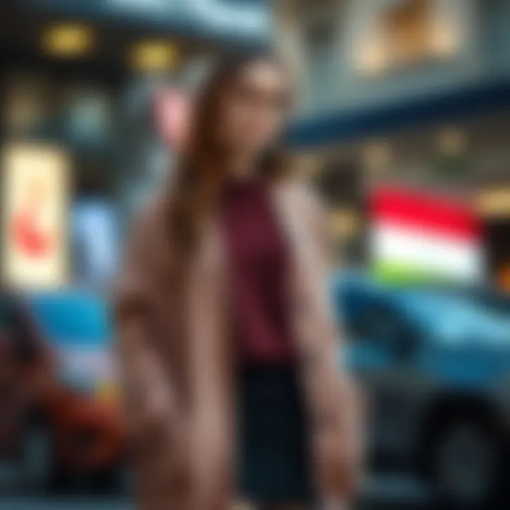 Stylish combination of knitted cardigan with modern outfit