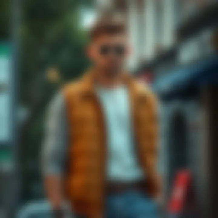 Casual daily wear featuring a vest ensemble