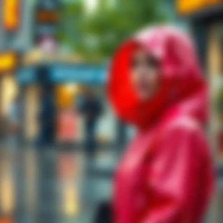 Stylish raincoat in a vibrant color for a trendy look