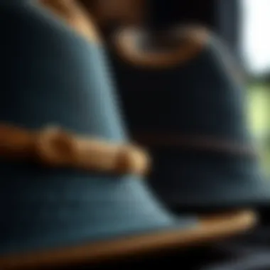 Close-up of materials used in hat making highlighting texture