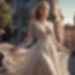 A graceful tiril tiril dress flowing in a gentle breeze