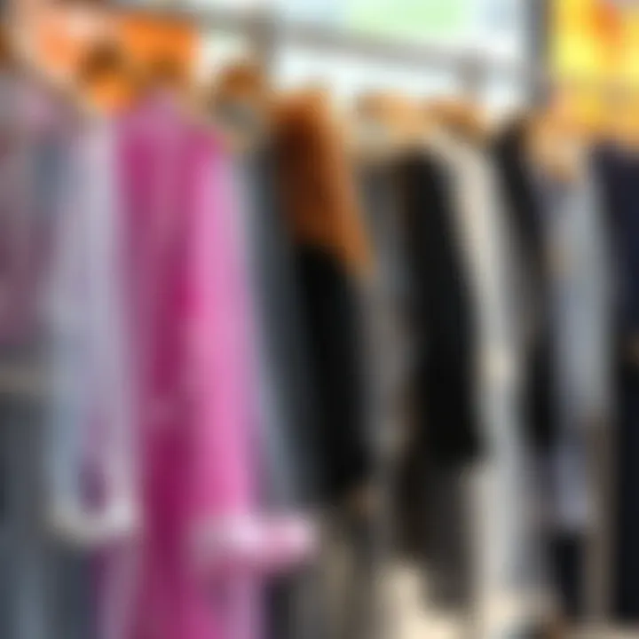 Various designs of transparent coats displayed on hangers